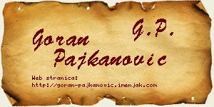 Goran Pajkanović vizit kartica